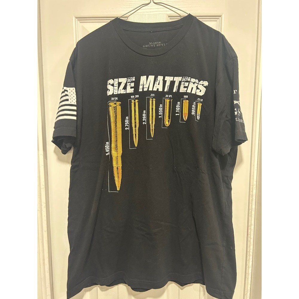 Grunt Style Mens Size XLarge Black Size Matters Bullet Graphic T Shirt USA‎